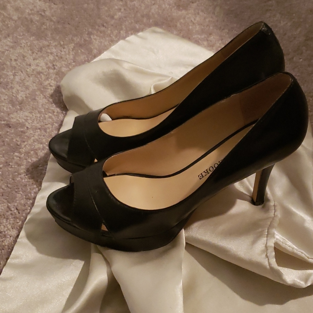 Audrey Brooke Leather Platform Heels